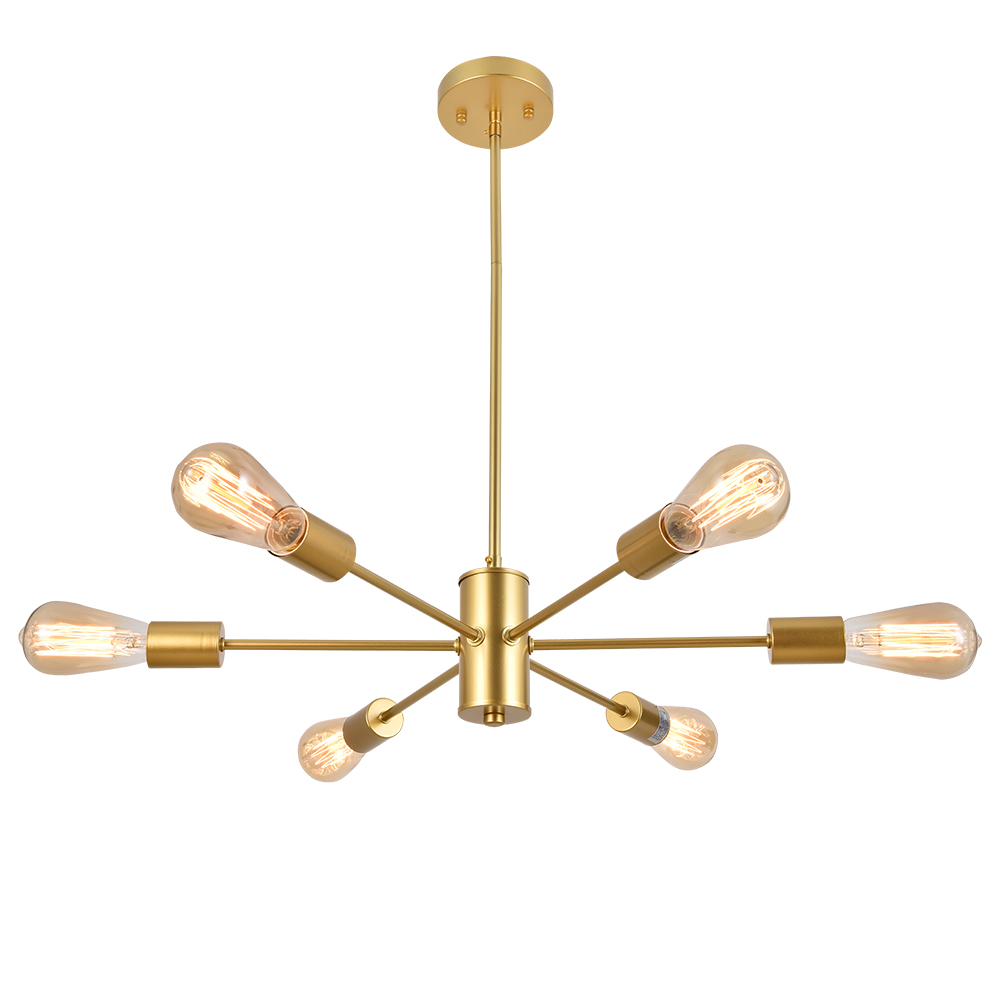 COTULIN Modern 6-Lights Gold Sputnik Chandelier,Pendant Light for Living Room Bedroom Kitchen,Pendant Lighting Ceiling Light …