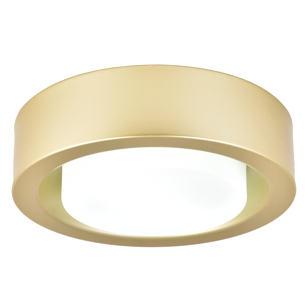 COTULIN 10.8 inch Gold Metal Plus Glass Flush Mount Ceiling Light, Ceiling Lighting Fixture for Kitchen,Hallway,Bathroom,Stairwell